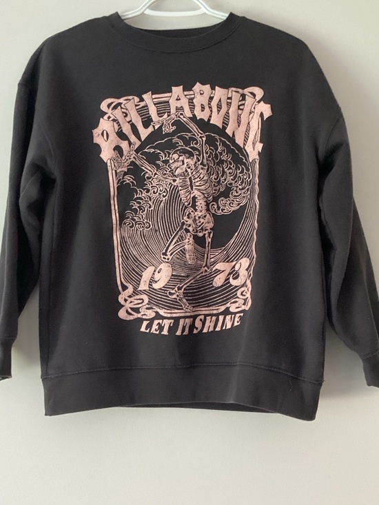 Billabong Other - Billabong Black Crewneck Sweatshirt with Pink Surf Skeleton Print